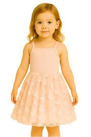 Girls Pink Summer Dress with Net Skirt