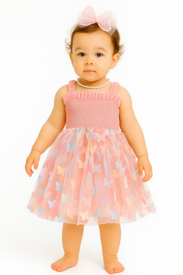 Girls Purple Butterfly Dress