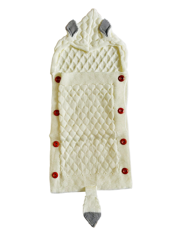 White Knitted Baby Blanket