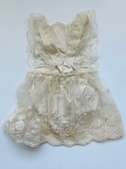 Apricot Summer Net Off-Shoulder Baby Girl Jumpsuit