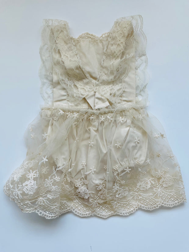 Apricot Summer Net Off-Shoulder Baby Girl Jumpsuit