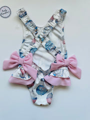 Pastel Hot Air Balloon Baby Girls Swimsuit