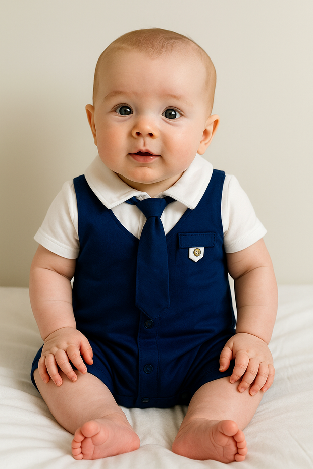 Navy Blue Gentleman All In One