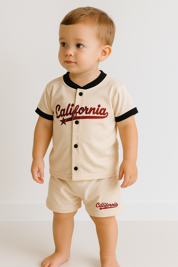 California Beige 2-Piece Shorts and Top Set
