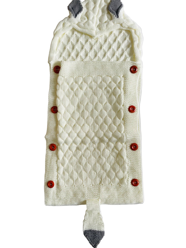 White Knitted Baby Blanket