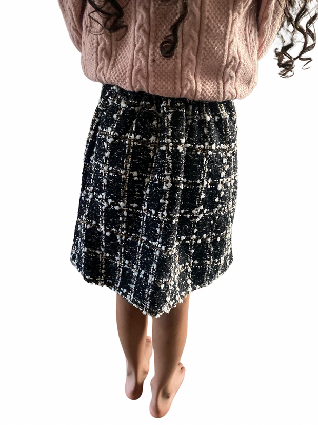 Iridescent flicker black and white skirt