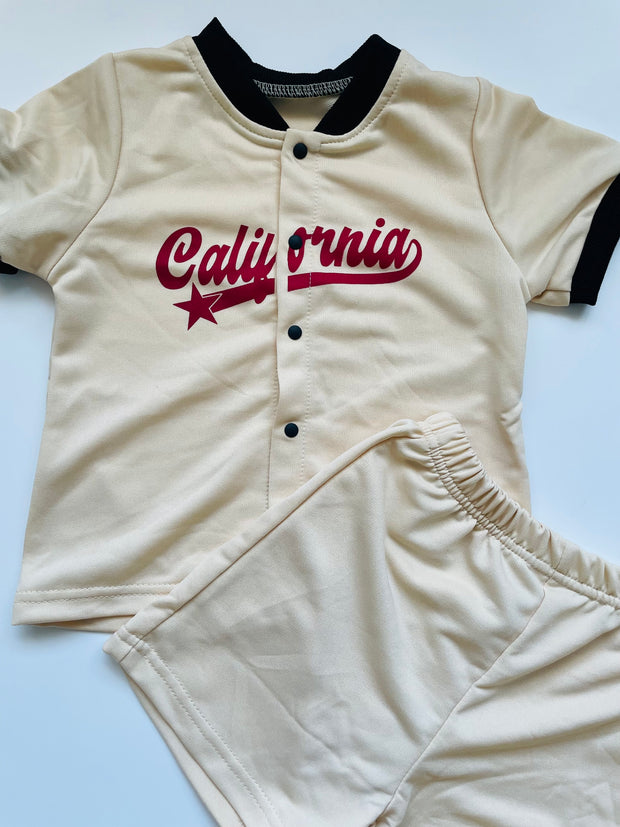 California Beige 2-Piece Shorts and Top Set