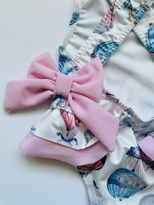 Pastel Hot Air Balloon Baby Girls Swimsuit