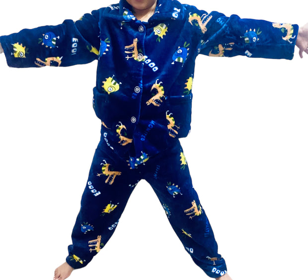 Soft warm fleece dino pyjamas