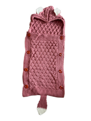 Dark Pink Knitted Blanket