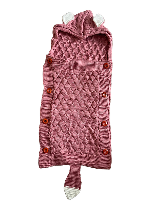 Dark Pink Knitted Blanket