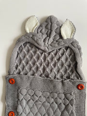 Grey Knitted Baby Blanket