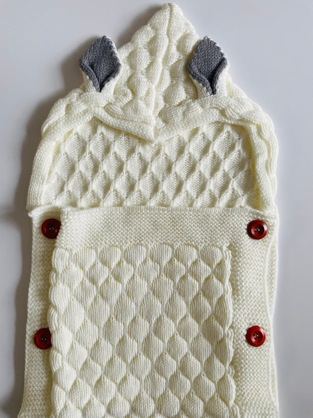 White Knitted Baby Blanket