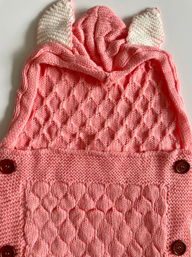 Pink Knitted Baby Blanket