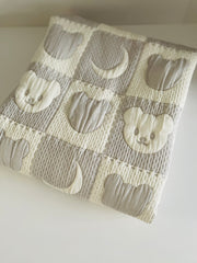 Top side Moon and bear baby blanket with design cotton