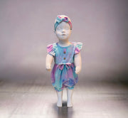 Tye Dye Baby Girl All In One With Headband