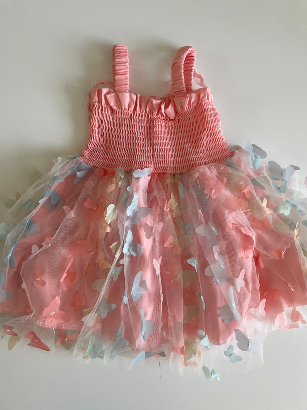 Girls Purple Butterfly Dress