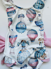 Pastel Hot Air Balloon Baby Girls Swimsuit
