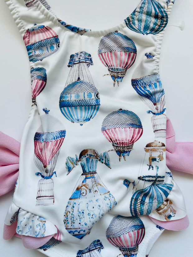 Pastel Hot Air Balloon Baby Girls Swimsuit