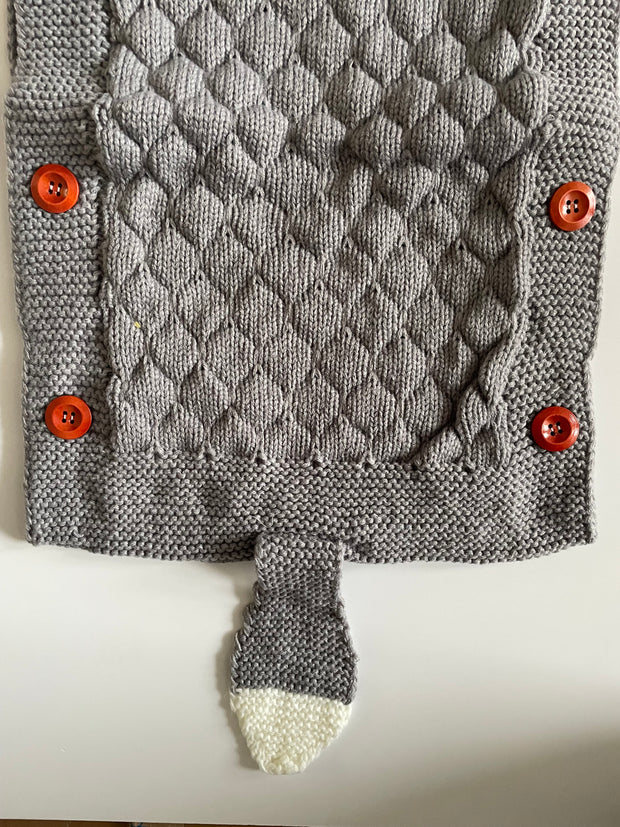 Grey Knitted Baby Blanket