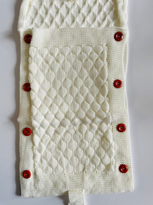 White Knitted Baby Blanket