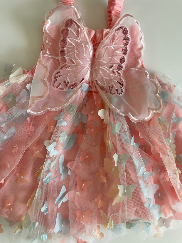 Girls Purple Butterfly Dress