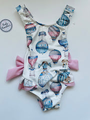 Pastel Hot Air Balloon Baby Girls Swimsuit