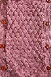 Dark Pink Knitted Blanket