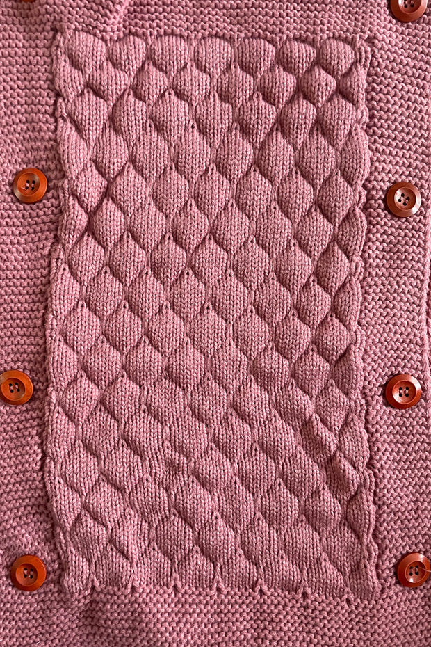Dark Pink Knitted Blanket