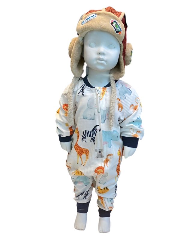 Animal Print Zip Up All In One