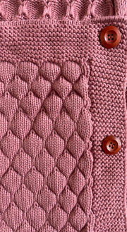 Dark Pink Knitted Blanket