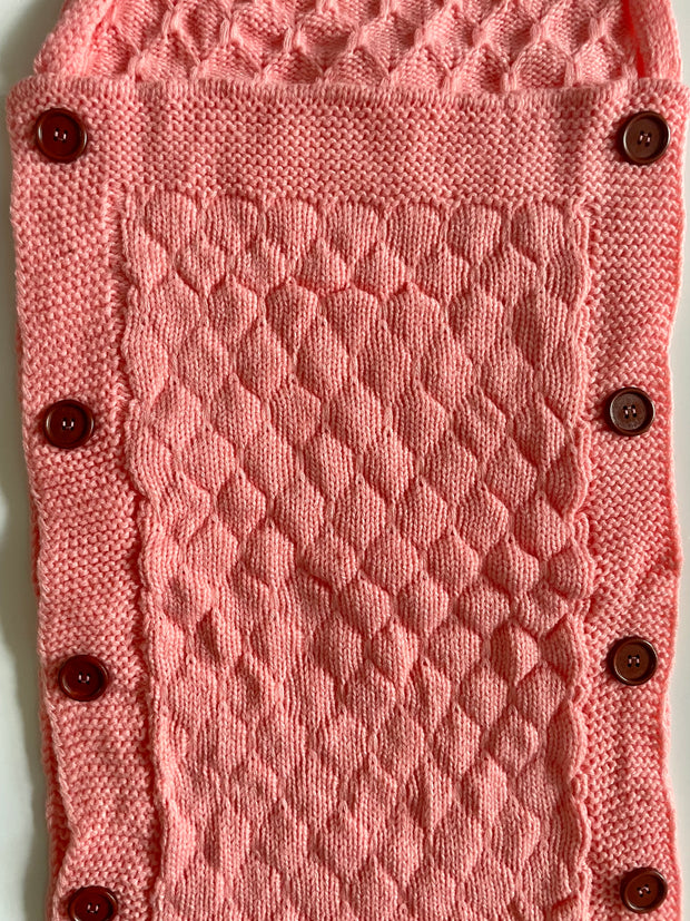 Pink Knitted Baby Blanket
