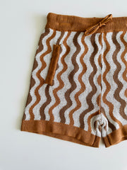 Short-sleeve toddler boy knitted shirt and matching shorts