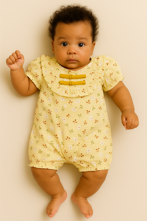 Yellow Cherub Ruffle Romper