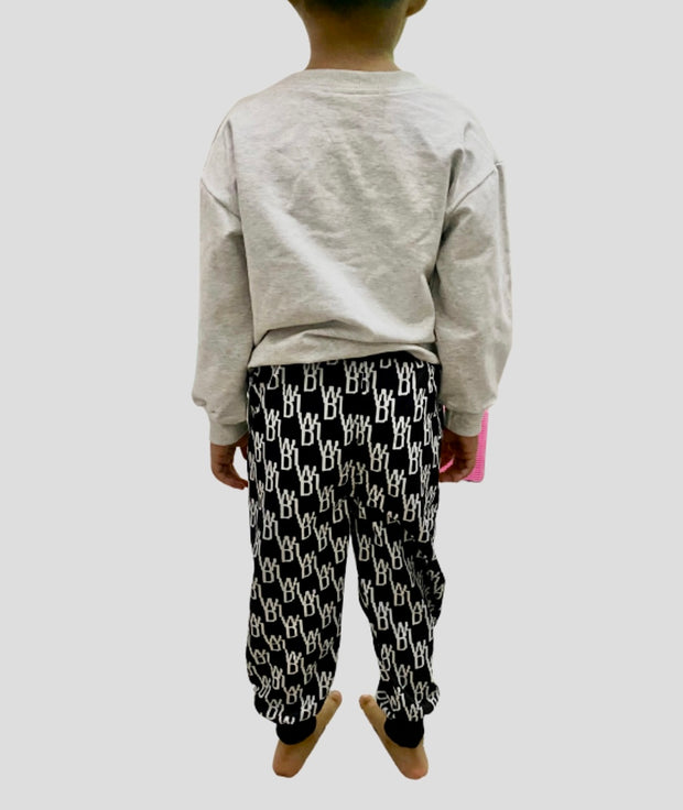 Grey & Black Check Bear Tracksuit