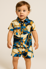 Blue & Yellow Shirt & Shorts