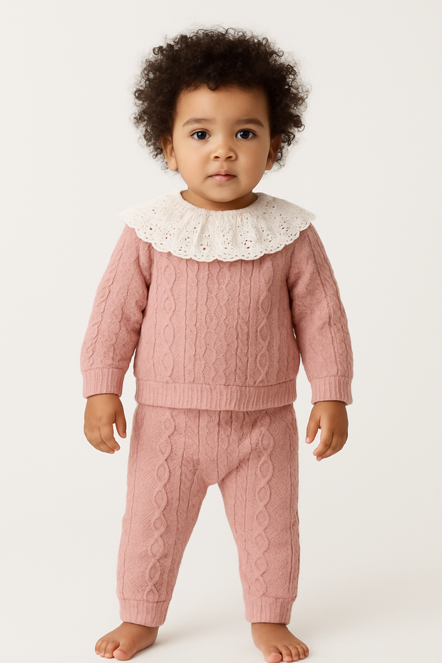 Girls Pink Tracksuit with Frilled Net