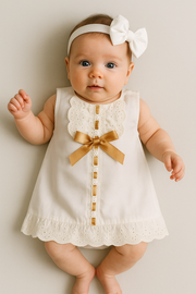 White & Gold 2 pc dress