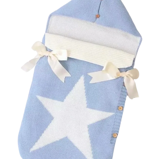 Soft Blue Star Baby Blanket