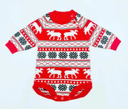 Soft red and black holiday romper for infants 