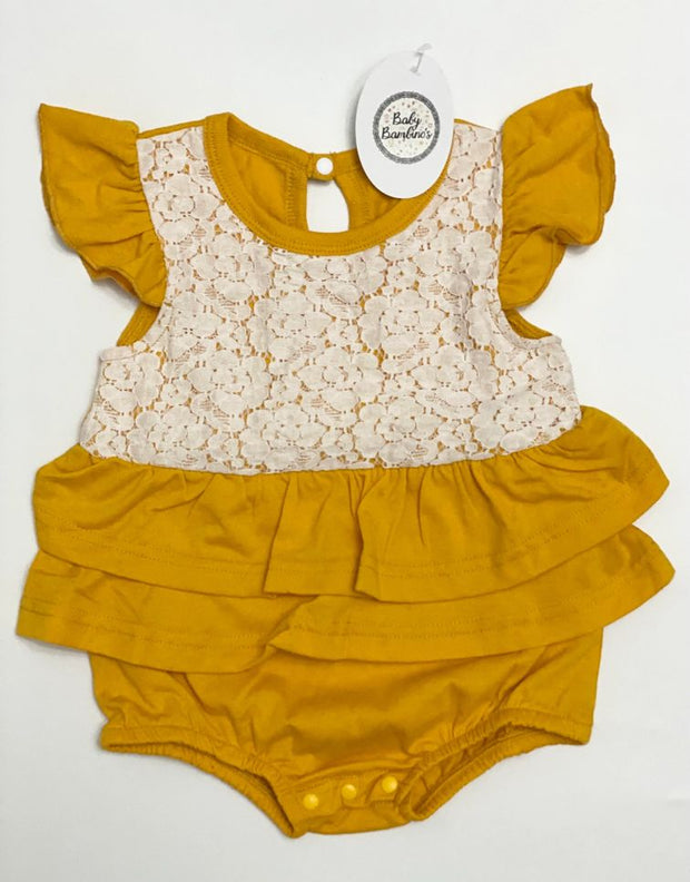 Yellow Lace Bodysuit