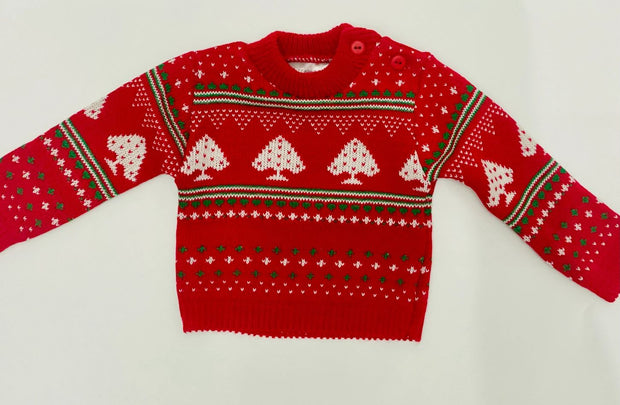 red knitted Christmas jumper 