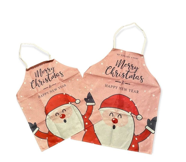 Matching Santa Adult & Child Apron Set